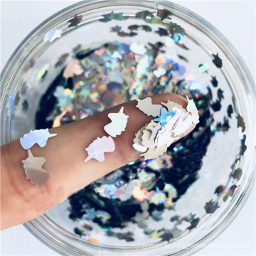 Glitzer heißer Verkauf 8mm Pet Unicorn Glitter Flake Unicorn Form Paillette für Kosmetika